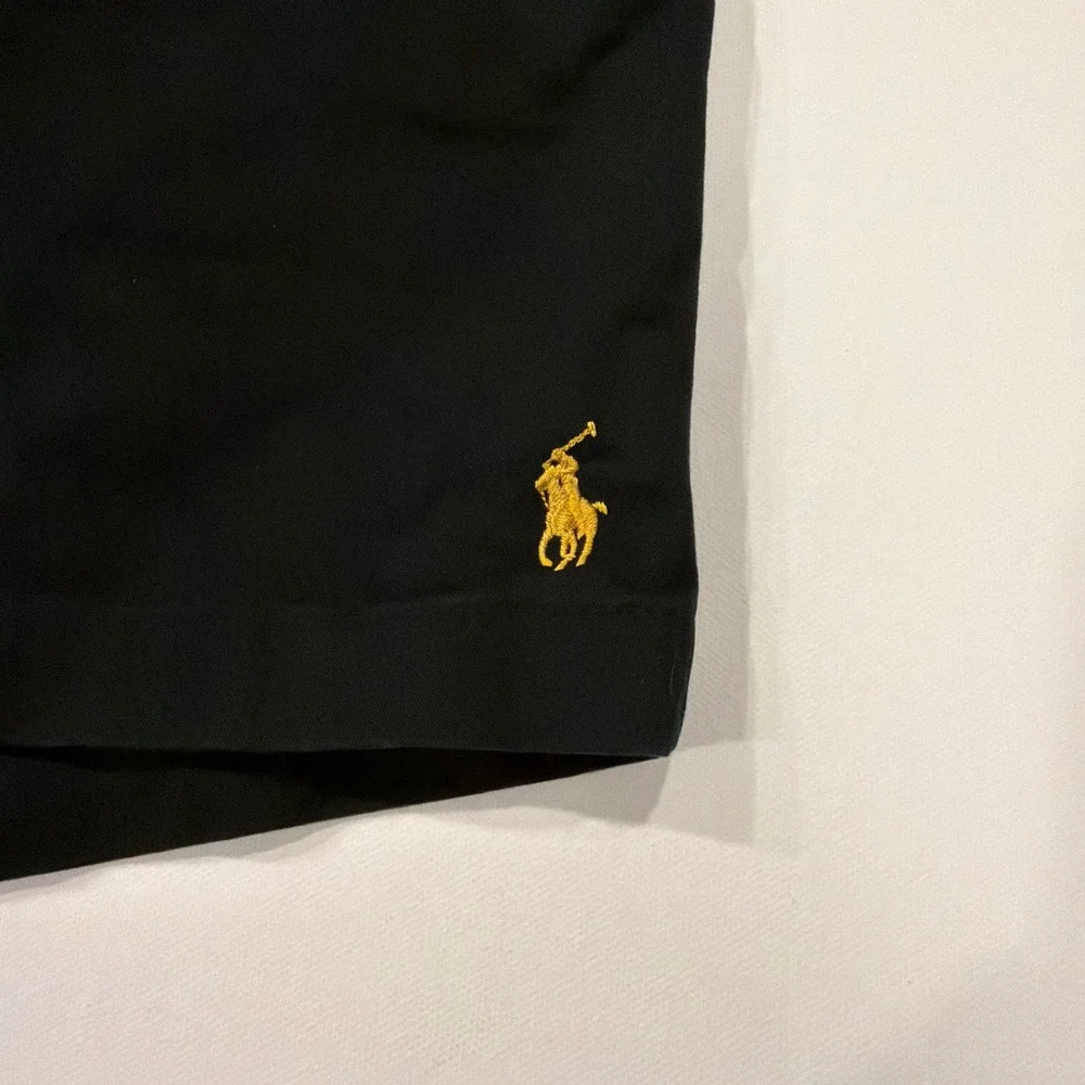 Polo Ralph Lauren Mens Stretch Classic Fit Shorts Black Yellow Pony Size XL